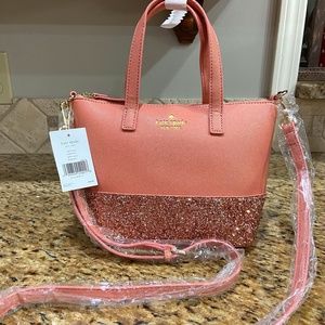 Kate Spade pink glitter accent satchel/crossbody